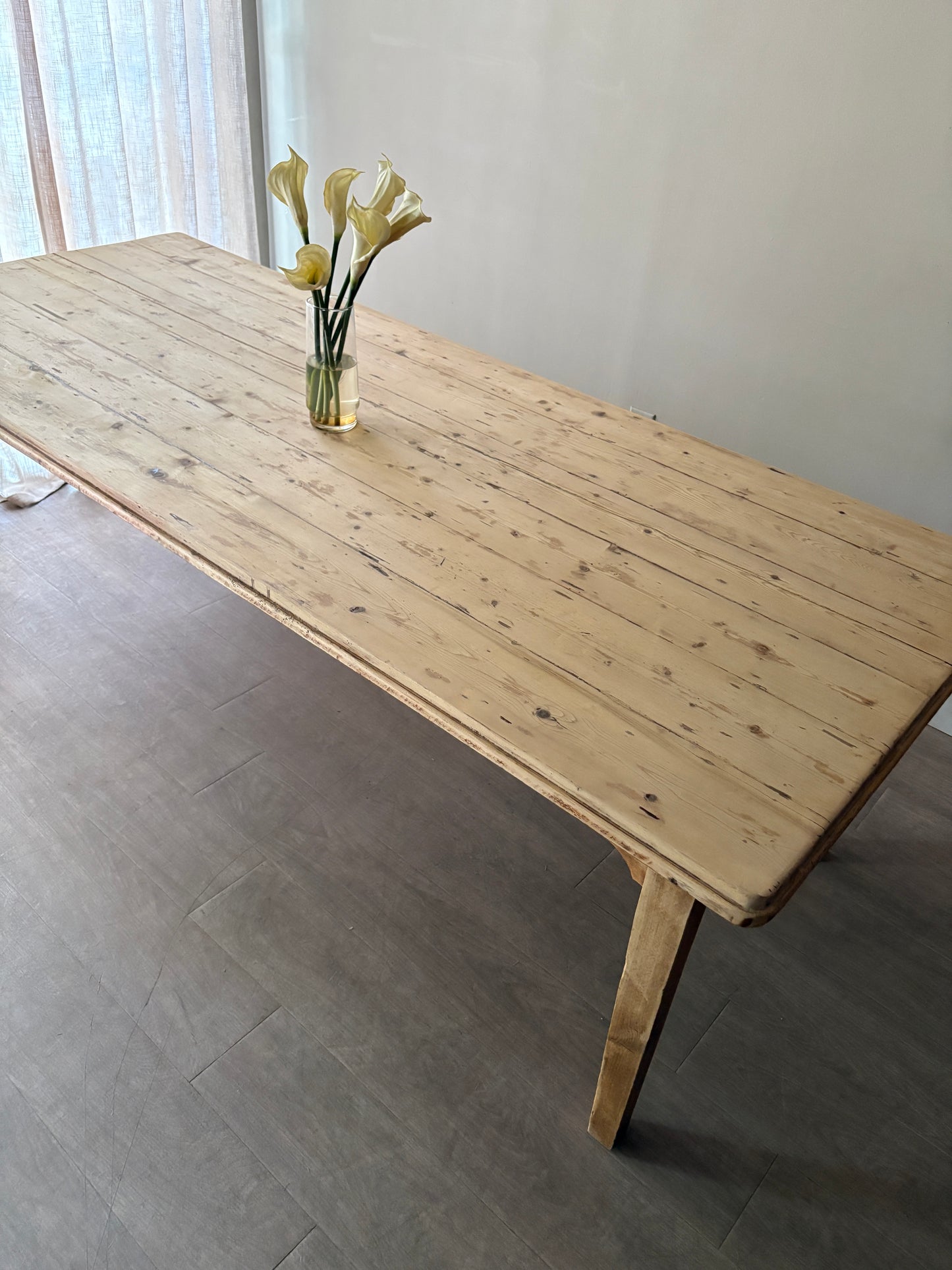 Gustavian Swedish waxed pine farm table