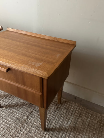 Danish walnut bedside table (right).