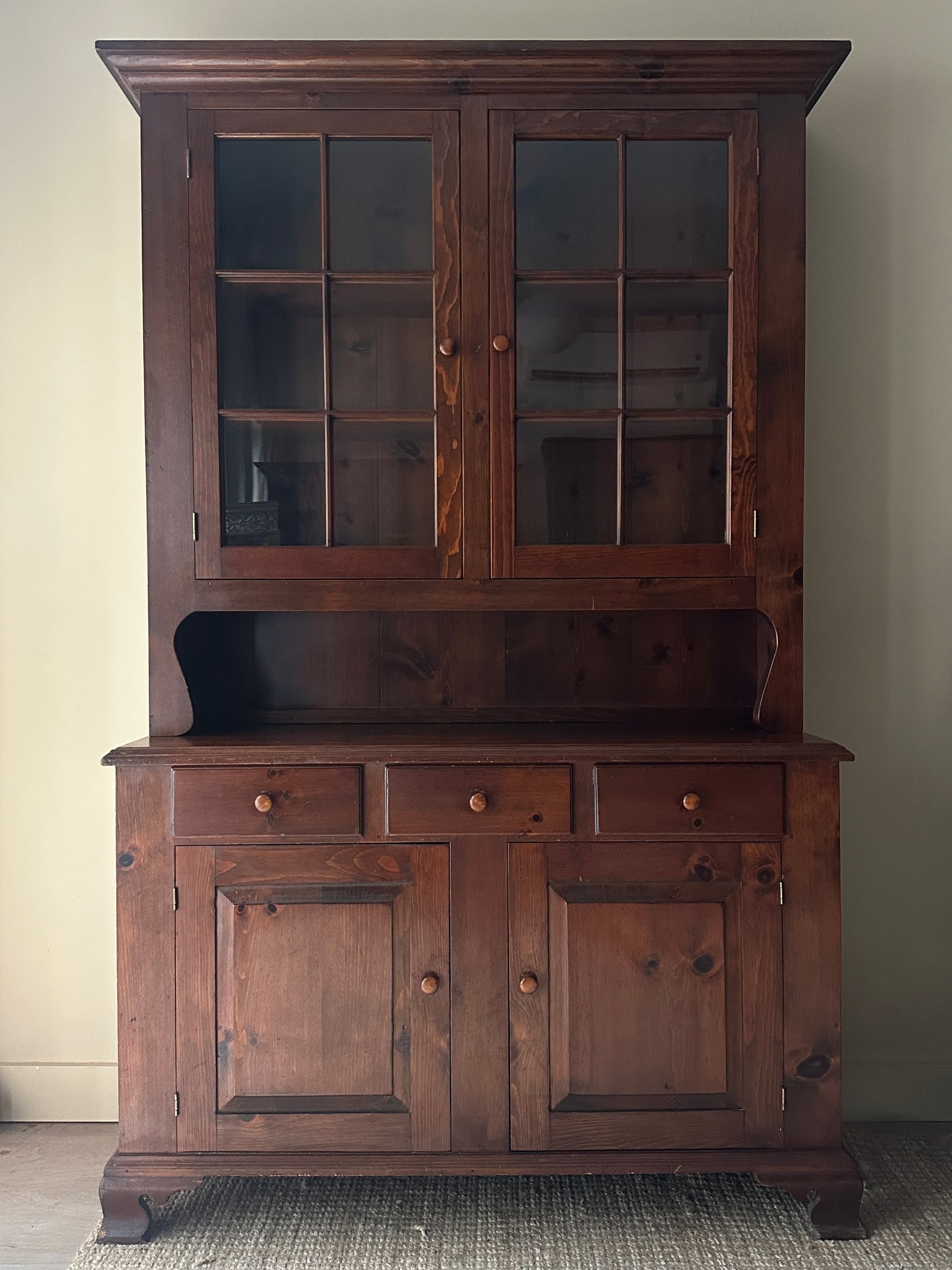 Two Piece Pine Hutch