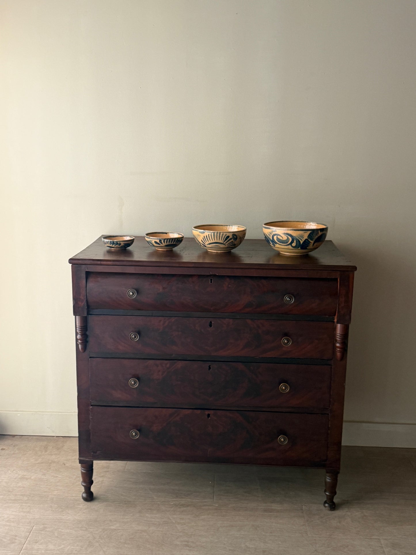 Burl mahogany dresser
