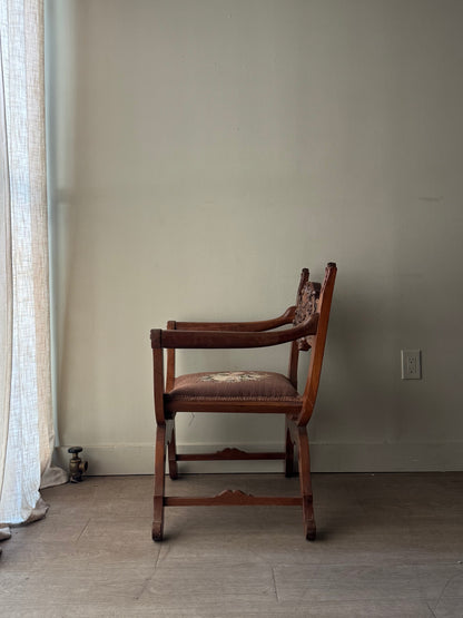 Carved walnut chair