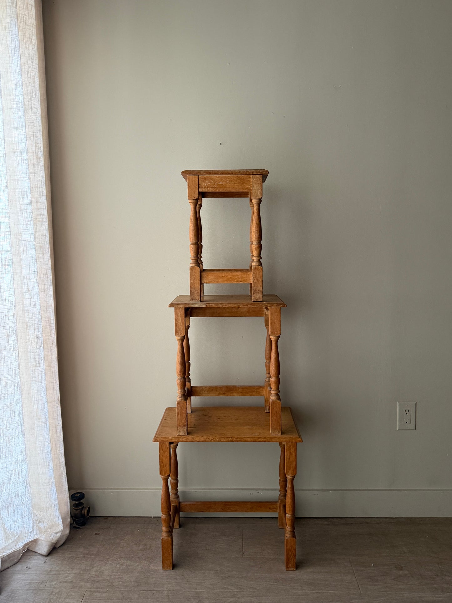 Danish oak nesting tables