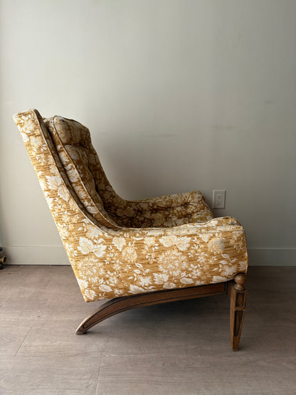 Floral upholstered directoire lounge chair