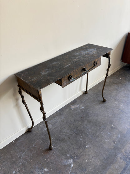 Wrought iron sculptural vanity