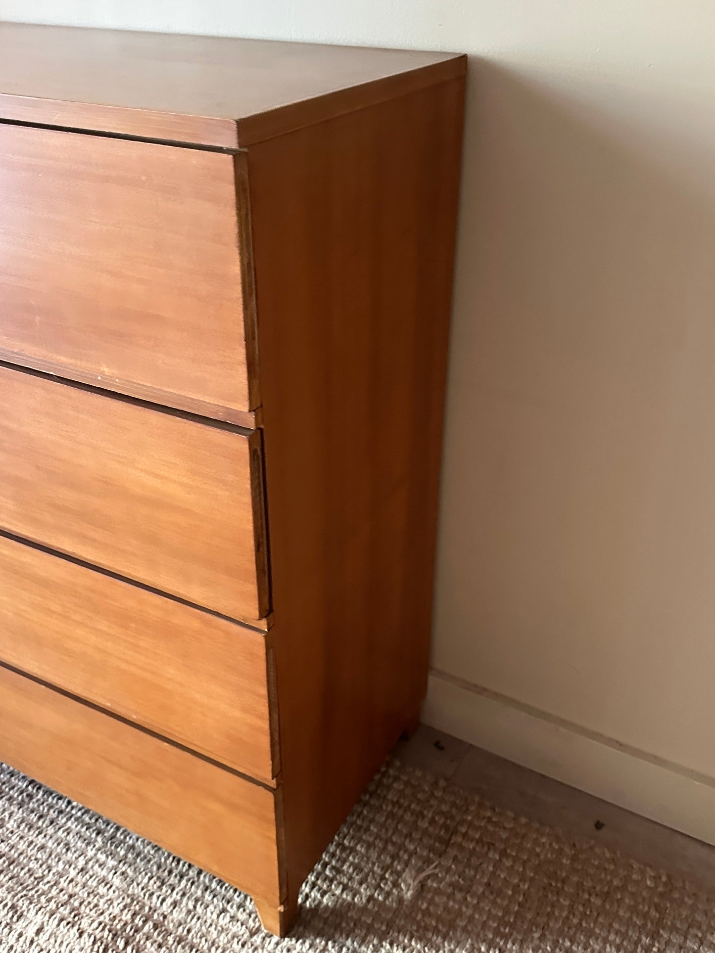 Walnut four drawer dresser