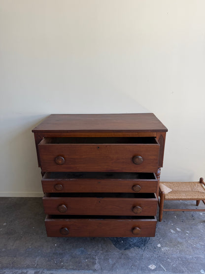 Empire walnut & mahogany dresser