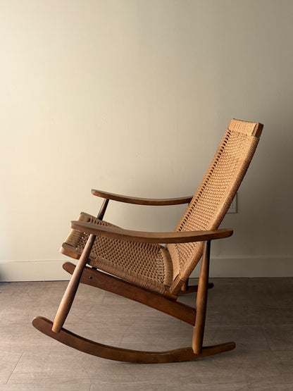 Maple twisted cord rocking chair
