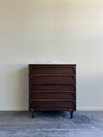 Bassett walnut tallboy dresser