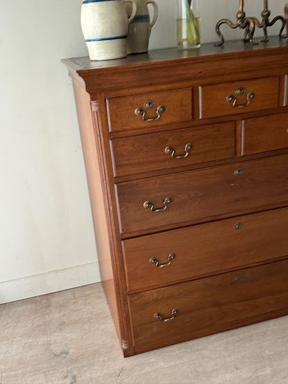 8 drawer Queen Anne walnut dresser