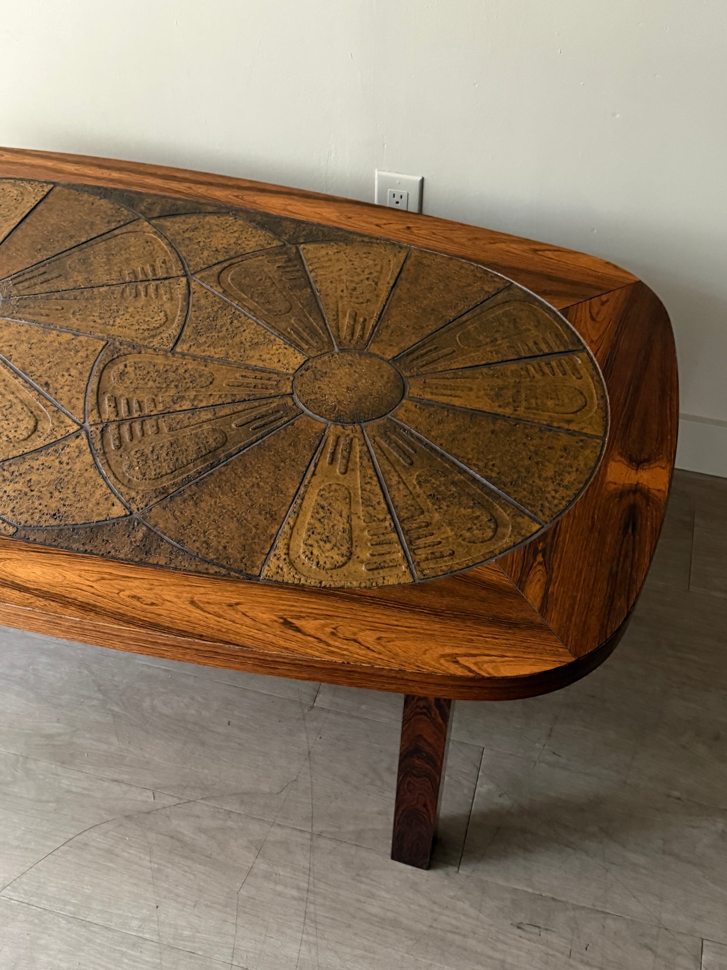 Danish rosewood & tile coffee table