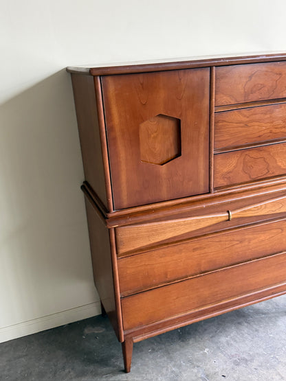 Bassett walnut gentleman’s dresser