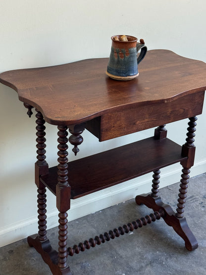 Victorian walnut spool table