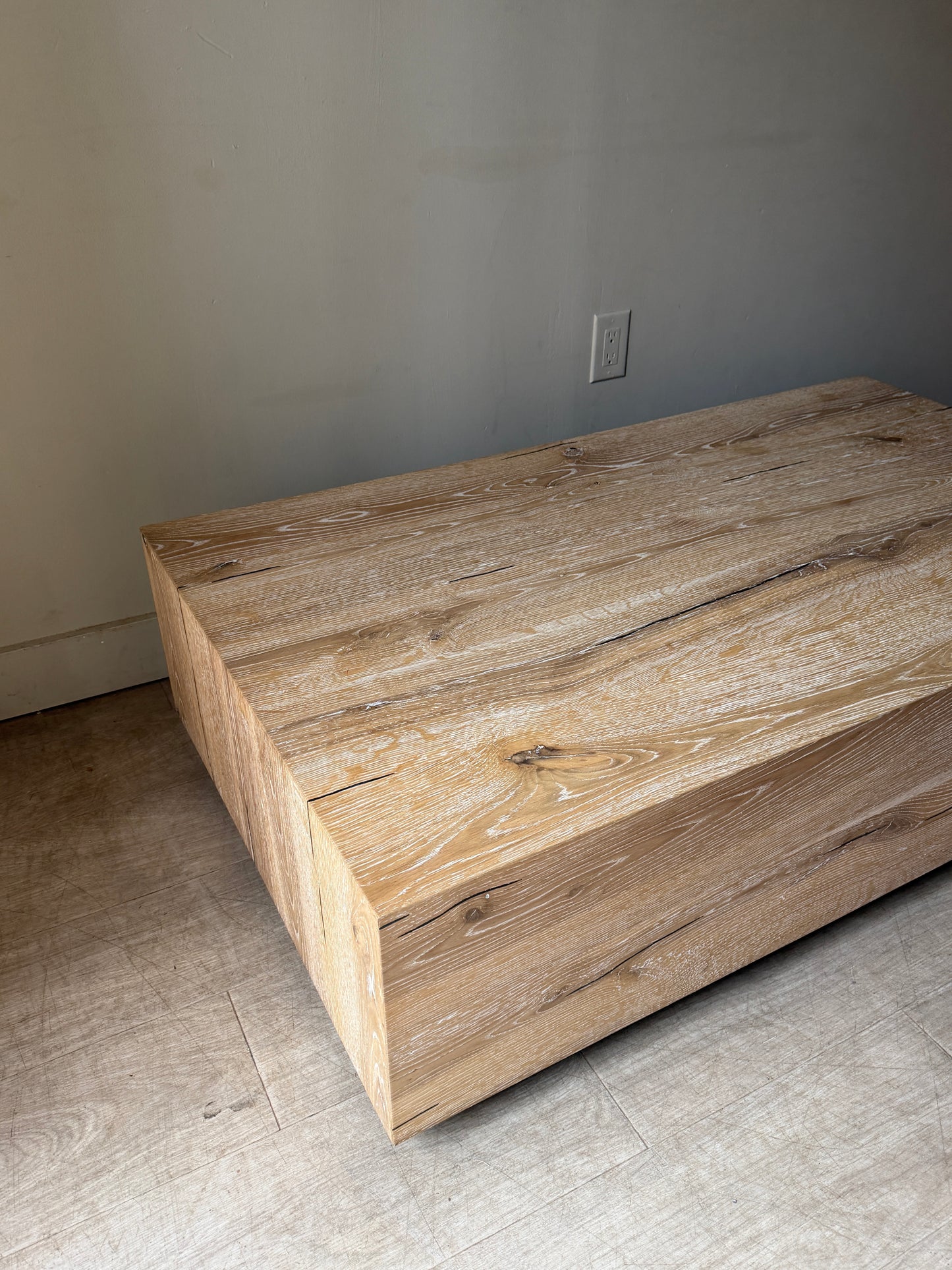 Arhaus oak coffee table