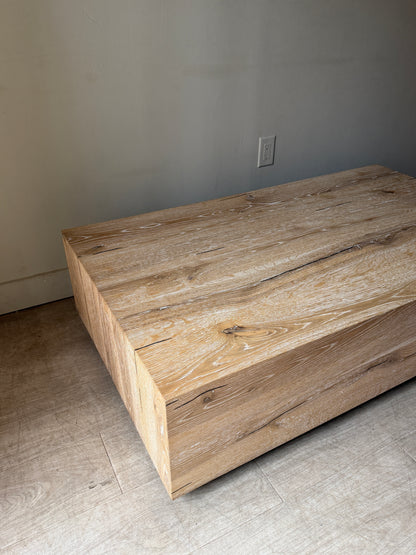 Arhaus oak coffee table