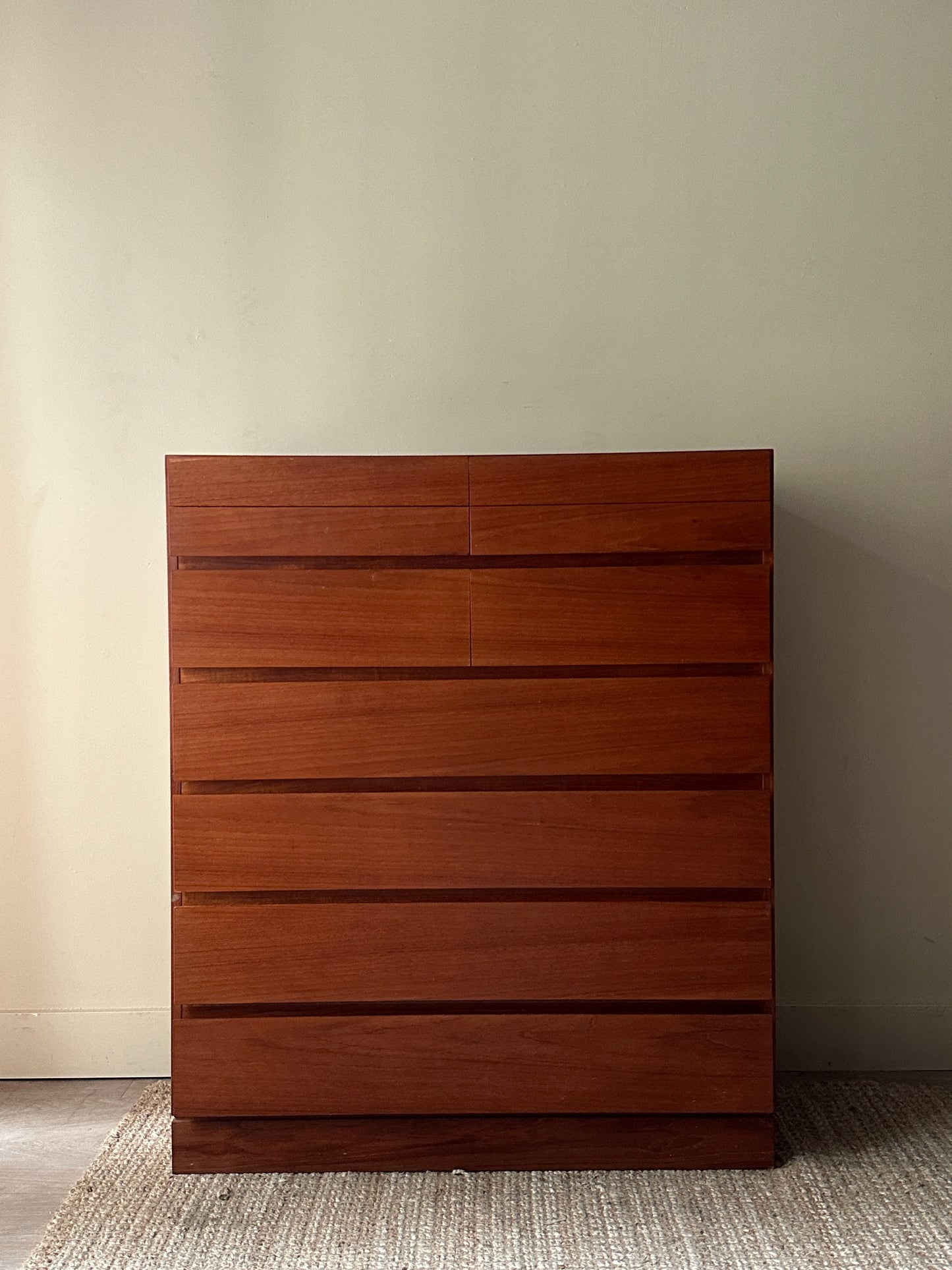 Teak tallboy dresser