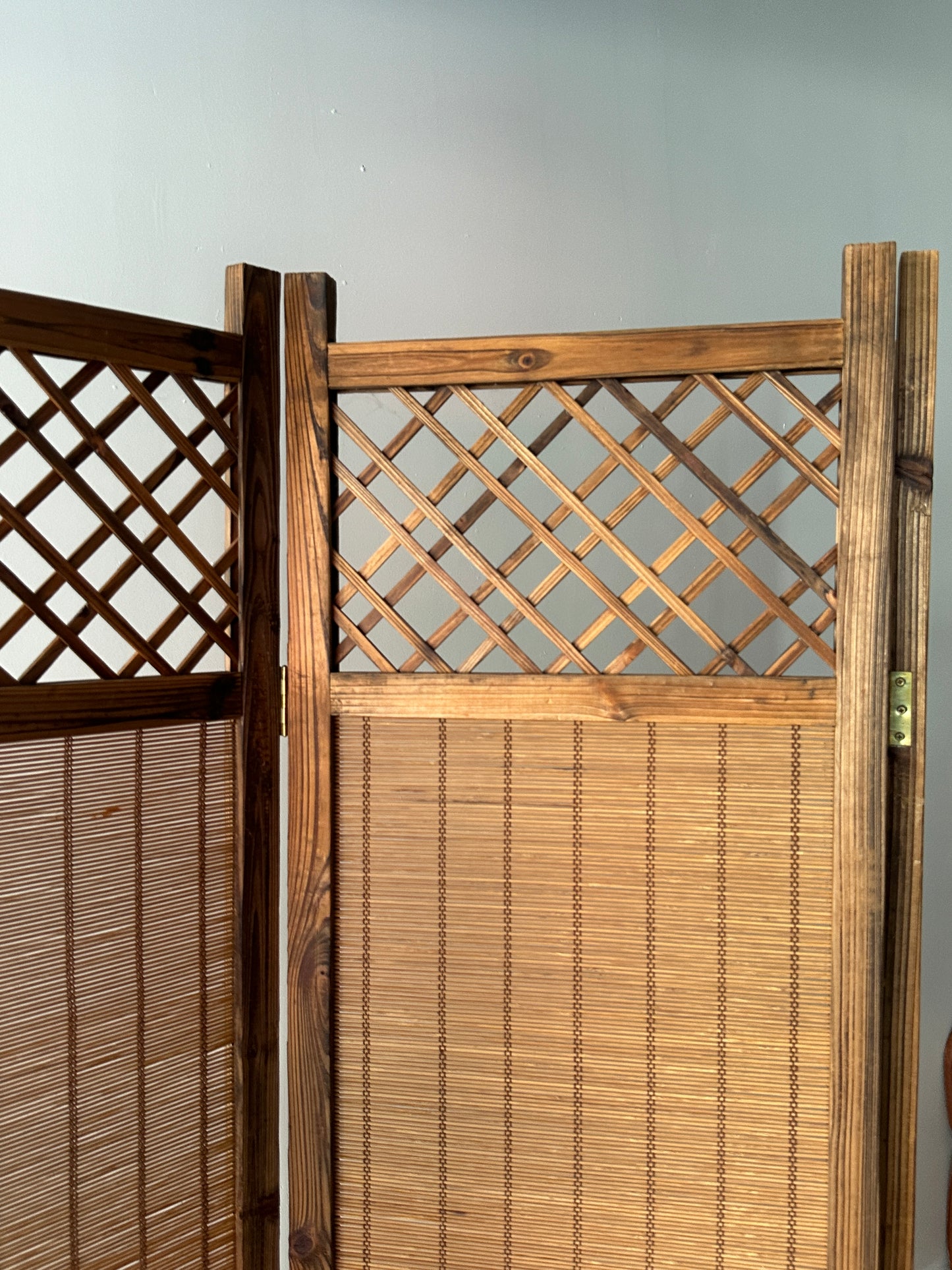 Lattice three paneled room divider