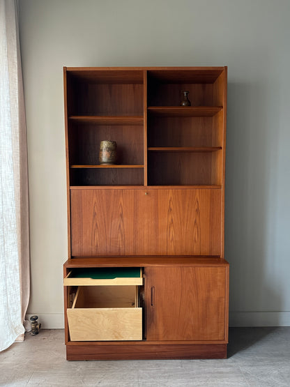 Two piece Danish teak hutch