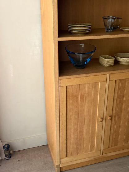 Danish oak bookcase cabinet