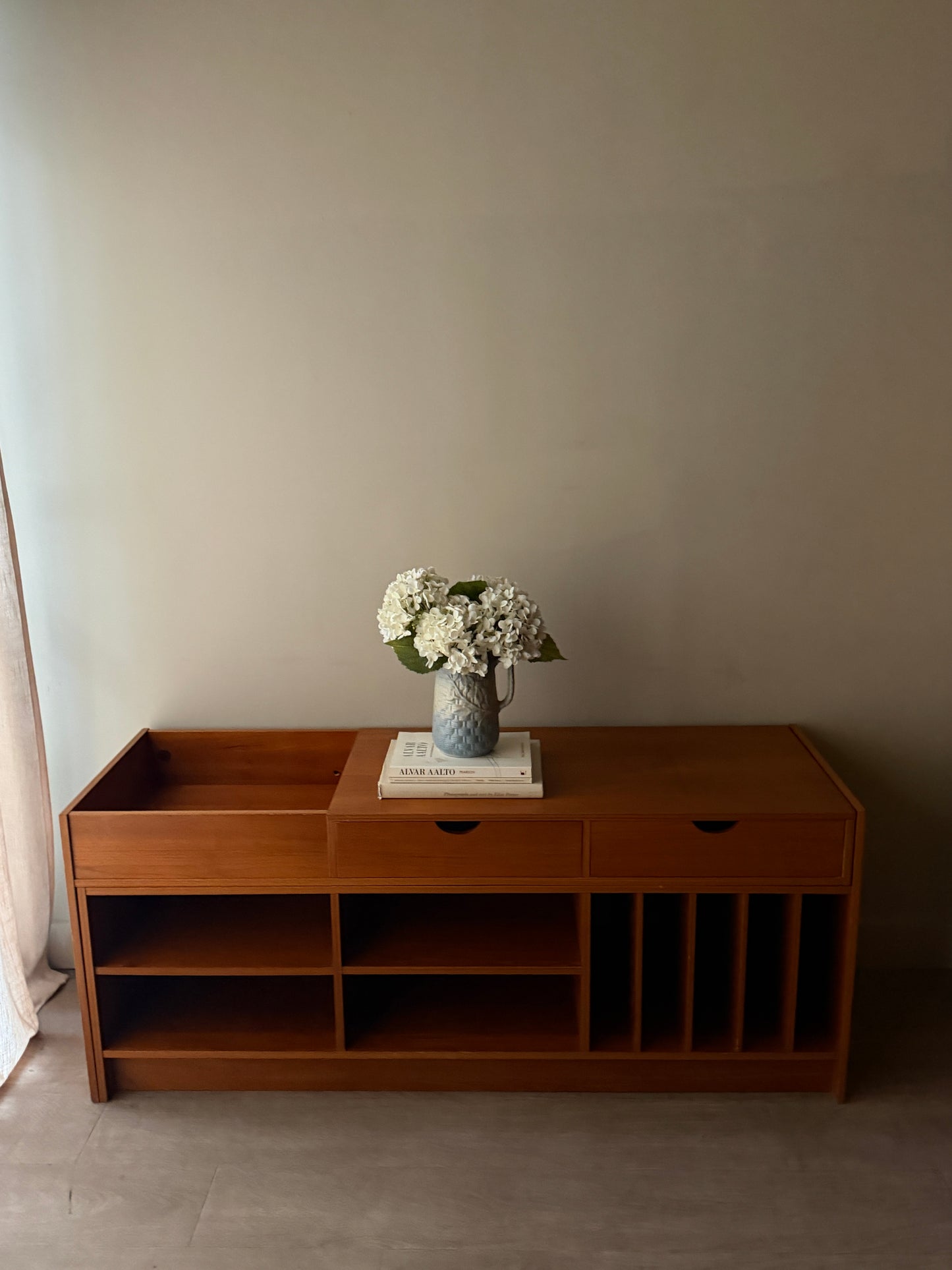 Danish teak two piece console