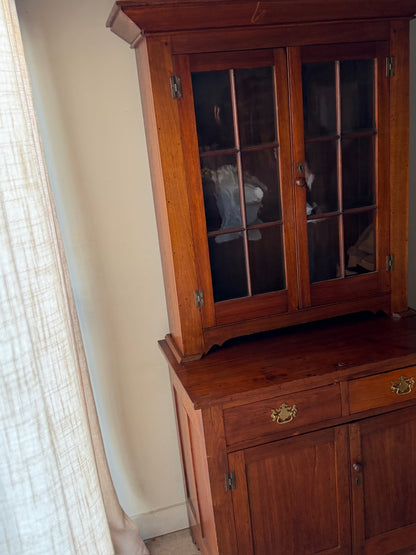 Pennsylvania Federal walnut two piece hutch
