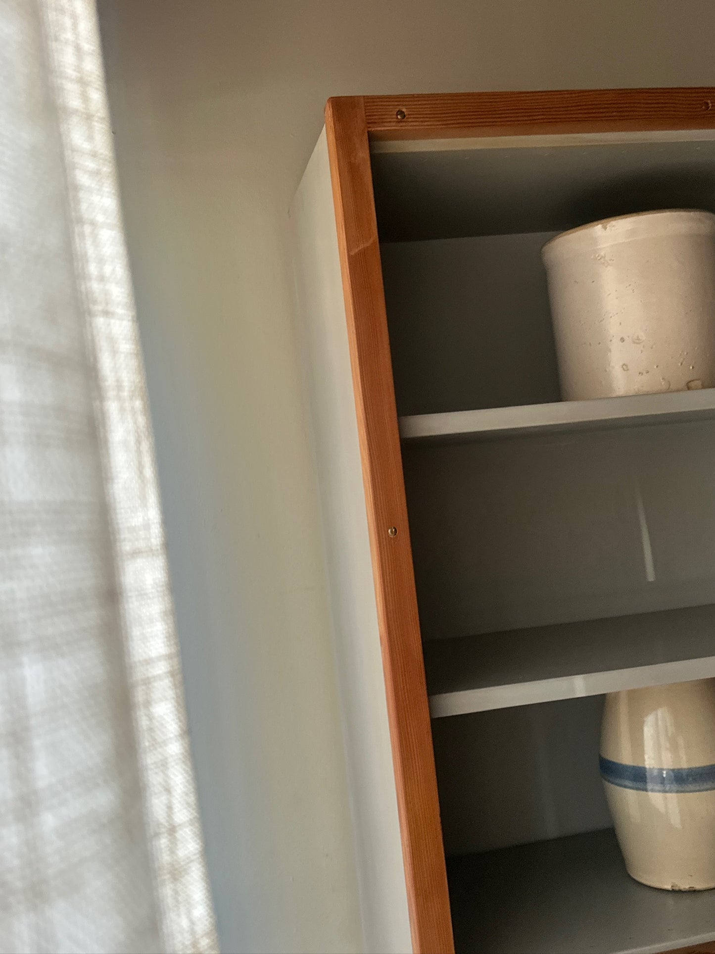 Swedish pine secretary bookcase cabinet