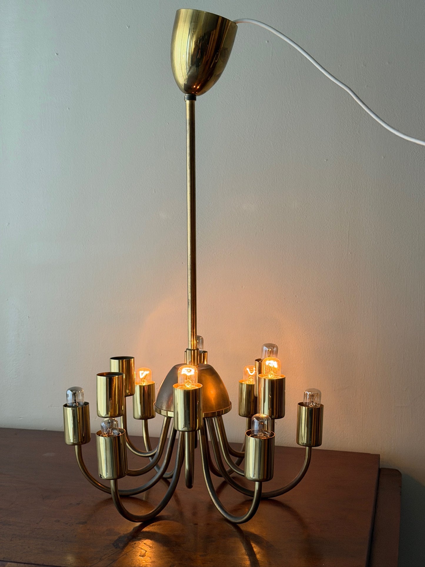 Hans Agne Jakobsson brass chandelier