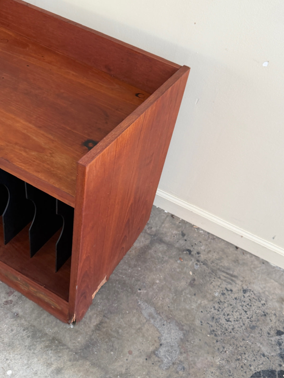 Walnut record storage