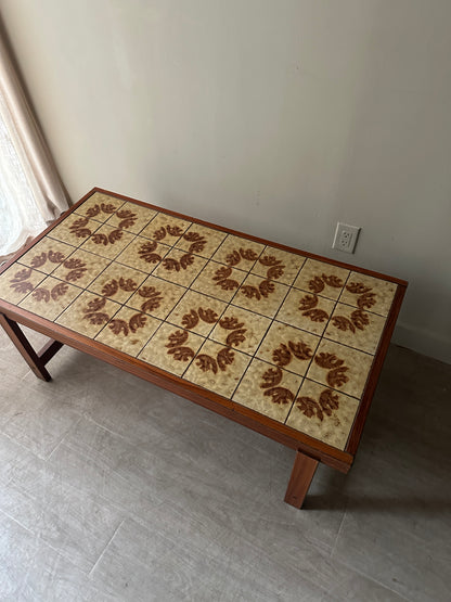 Danish rosewood and tile coffee table