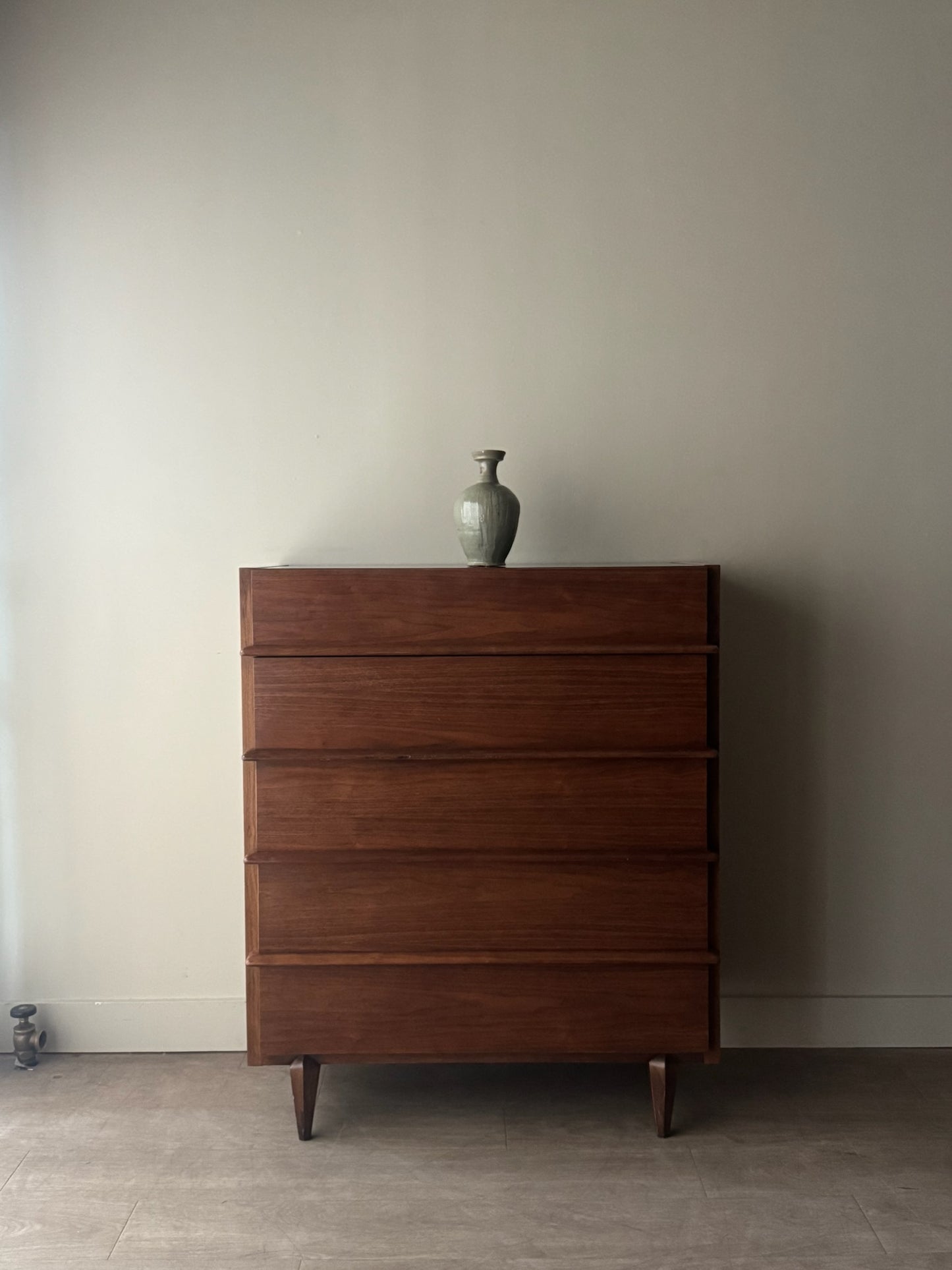Walnut tallboy dresser