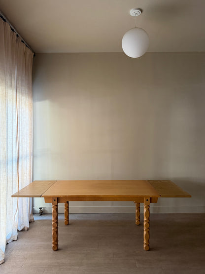 Danish oak dining table with extensions