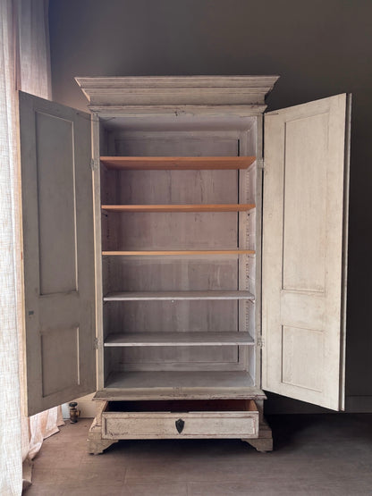 White painted pine armoire