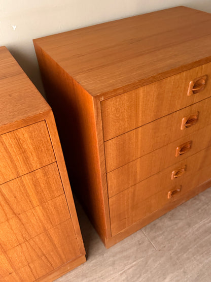 Small Danish teak dressers. Sold individually.