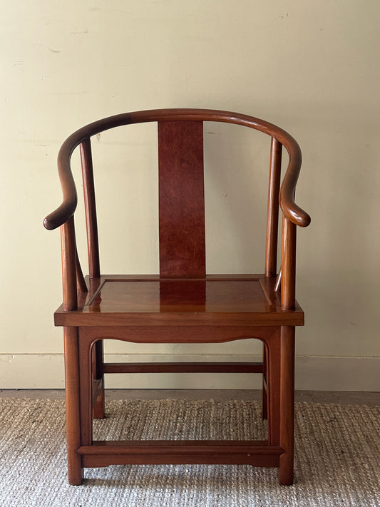 Mixed wood accent chair