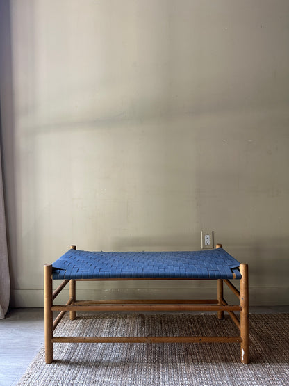 Blue woven stool