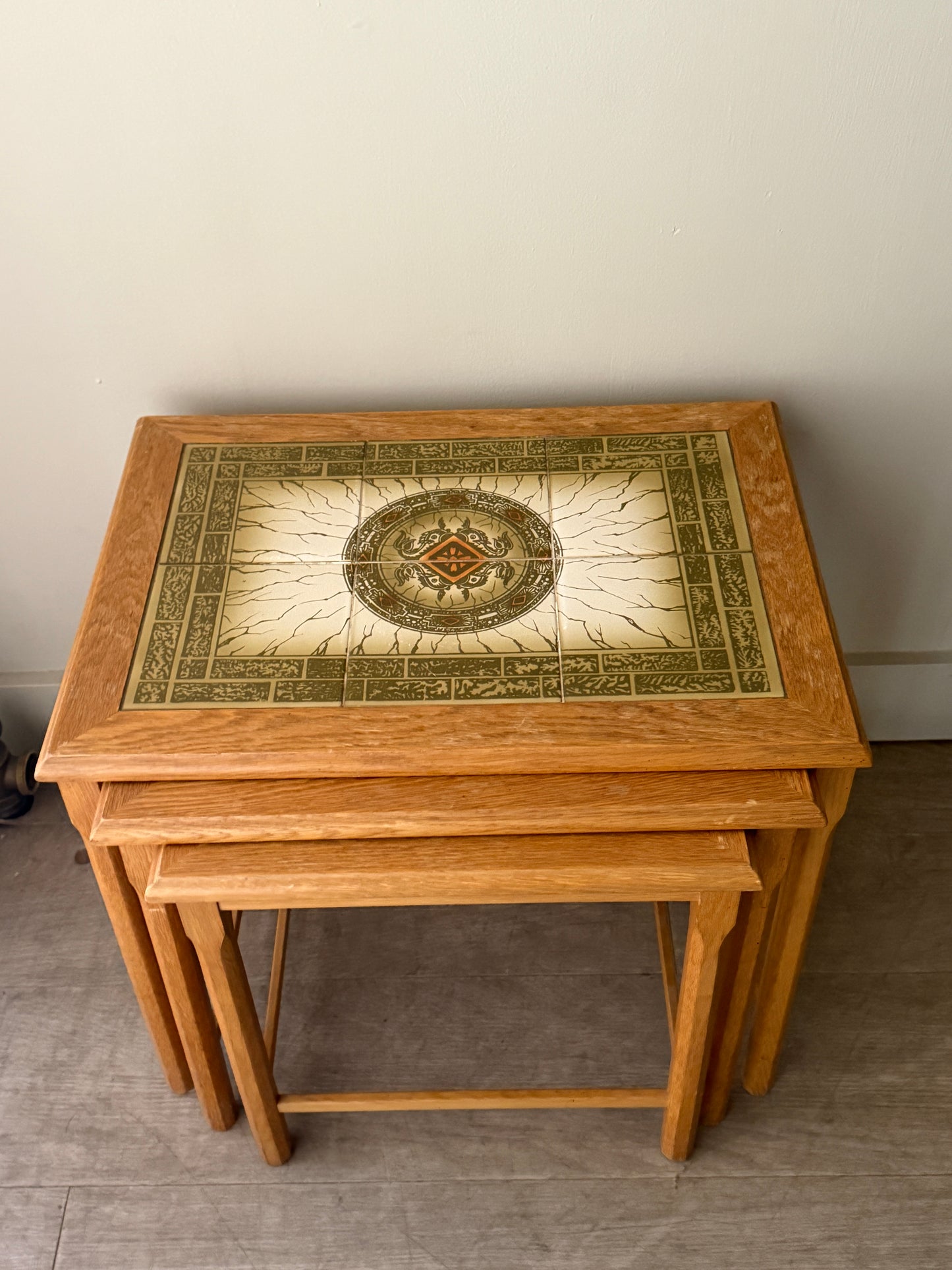 Toften Danish oak & tile nesting tables