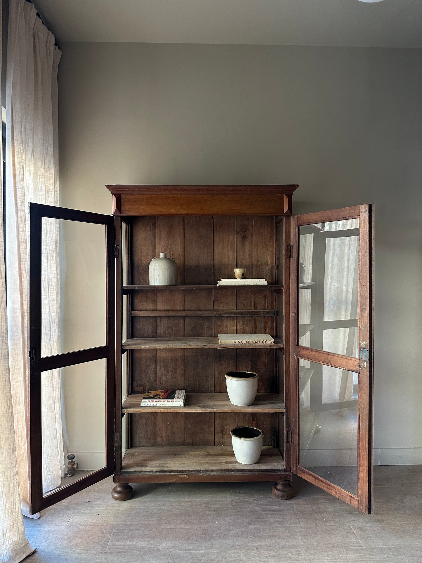 19th century pine display case