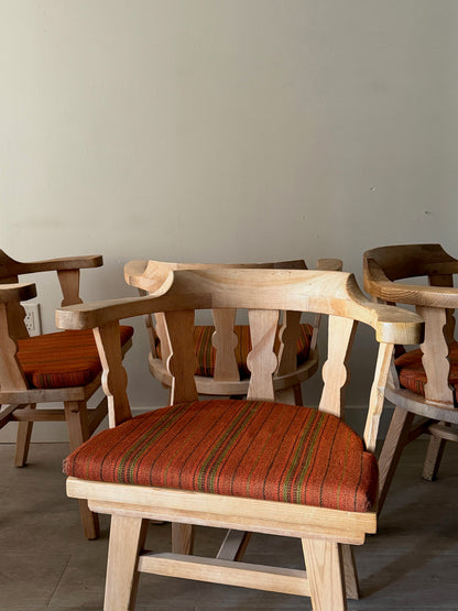 Krogenaes Norwegian pine dining chairs. Sold in pairs.