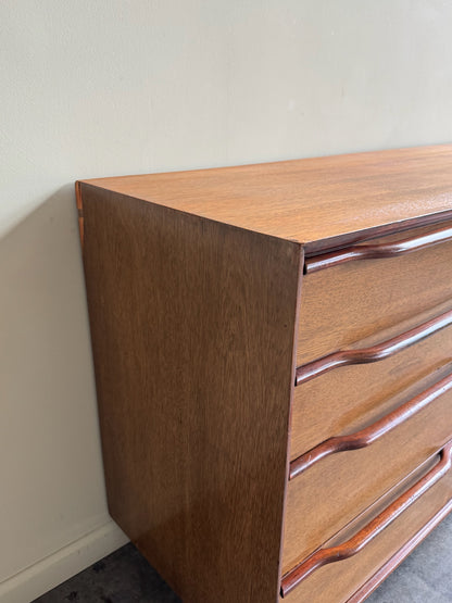 Walnut credenza with caning