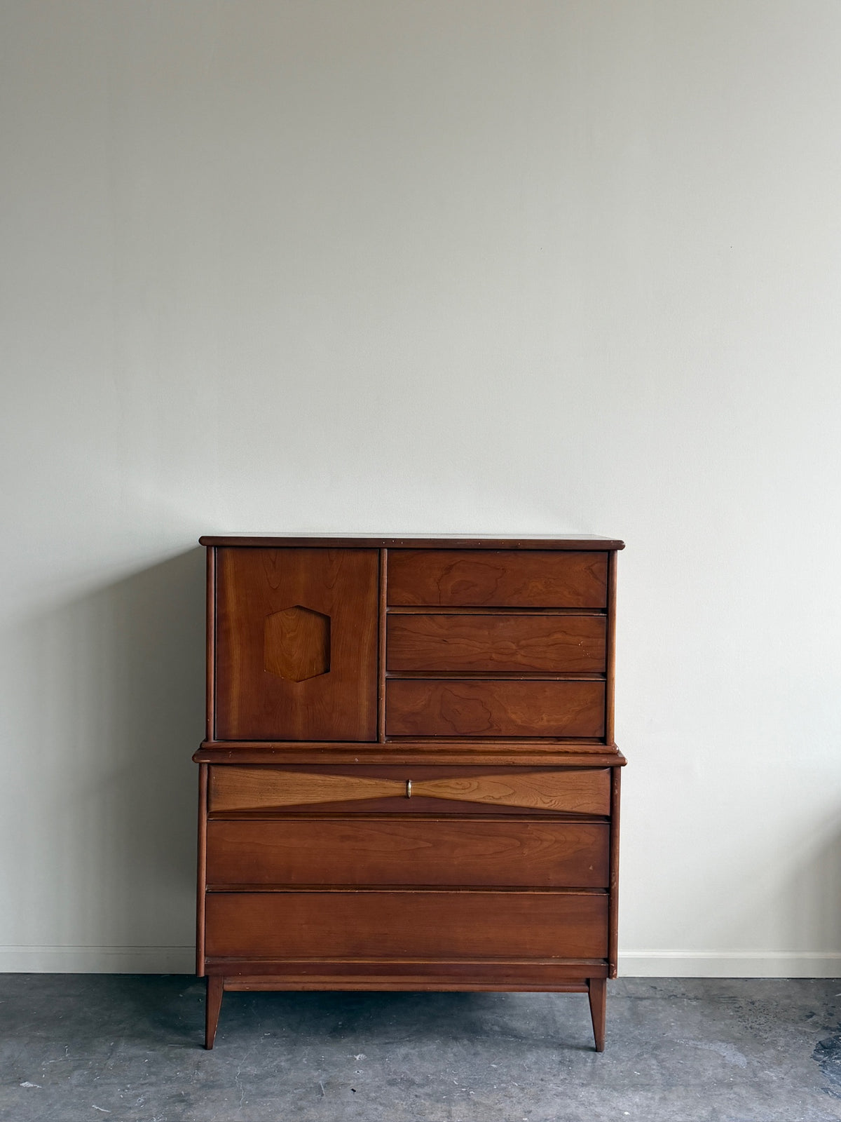 Bassett walnut gentleman’s dresser