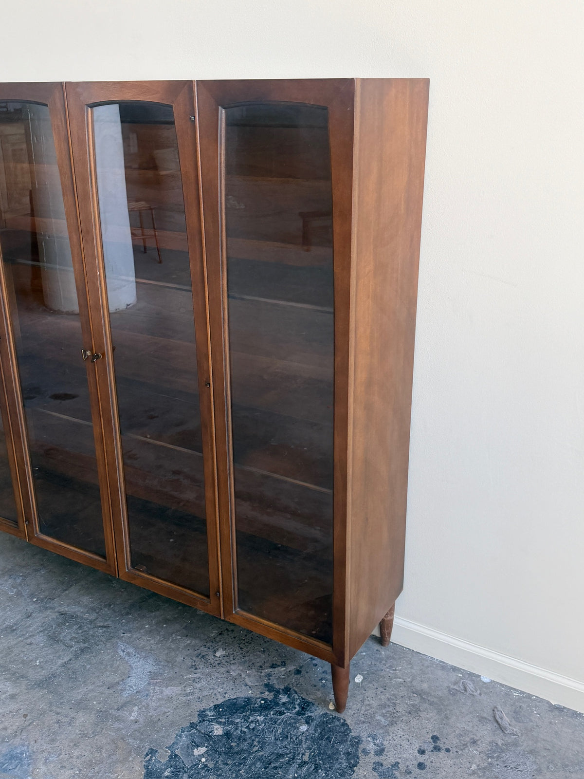 Broyhill walnut display cabinet