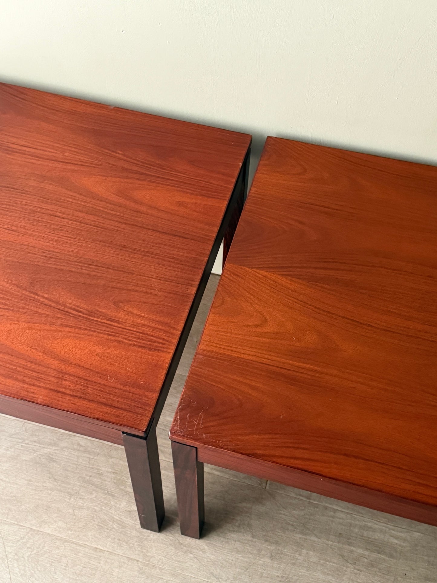 Danish rosewood side tables. Sold individually.
