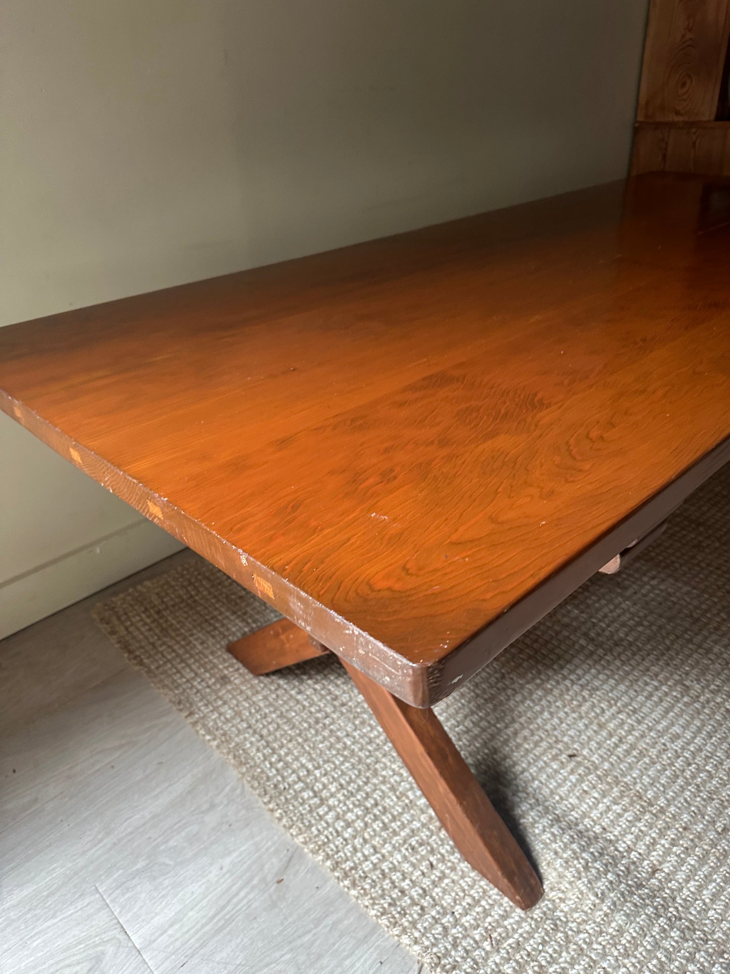 Pine trestle table