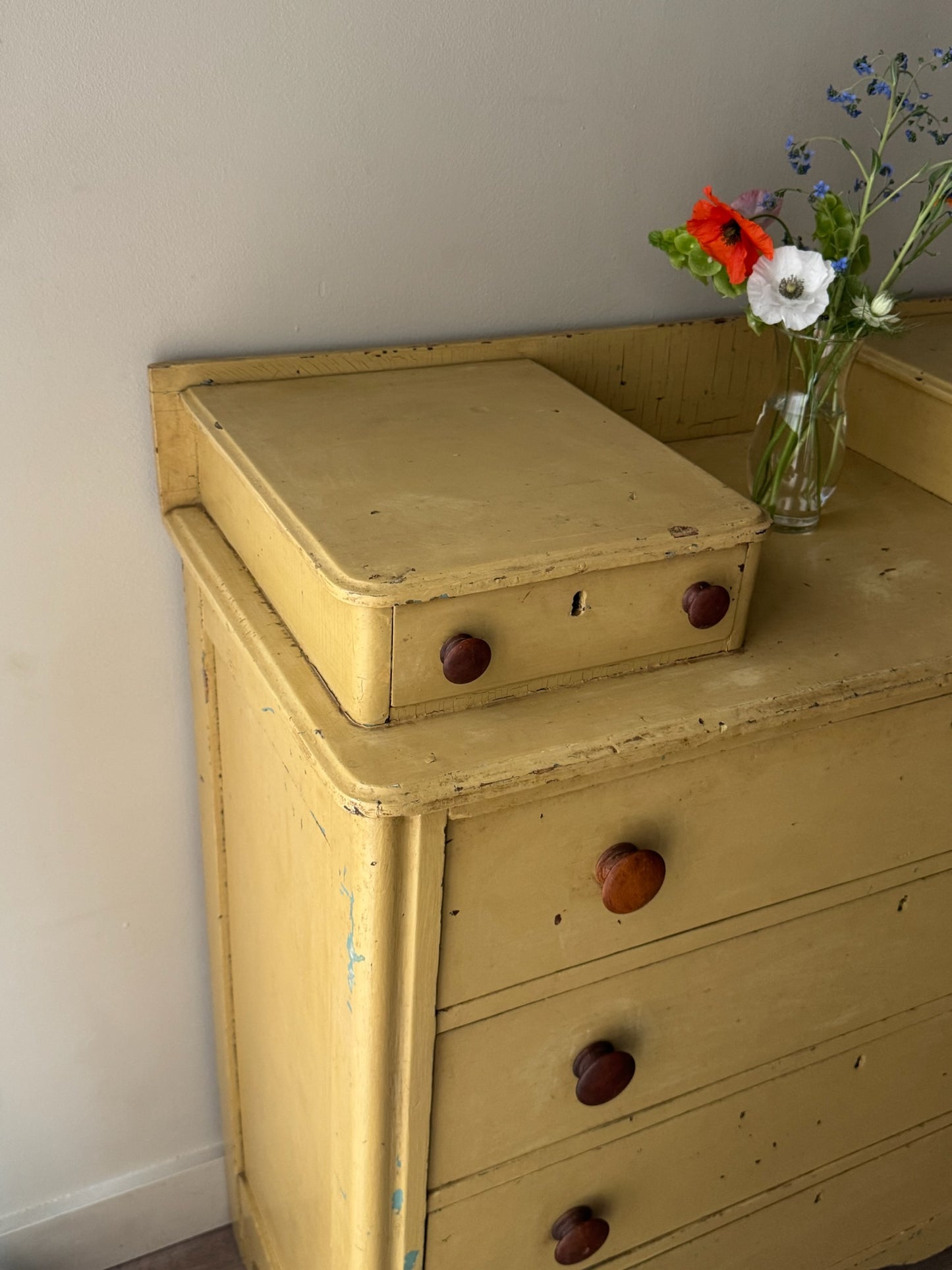 Yellow painted pine dresser
