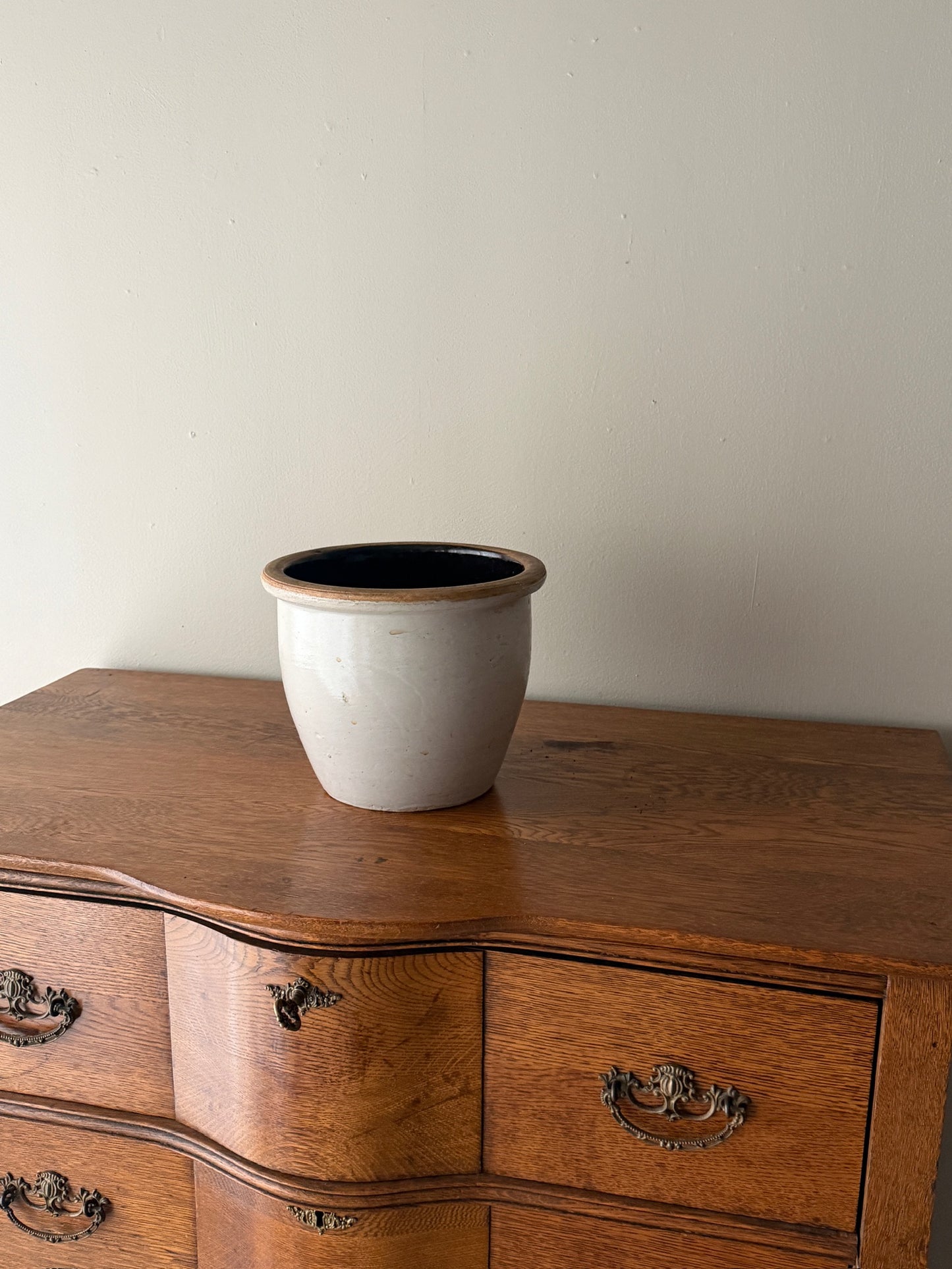 Oak serpentine tallboy dresser