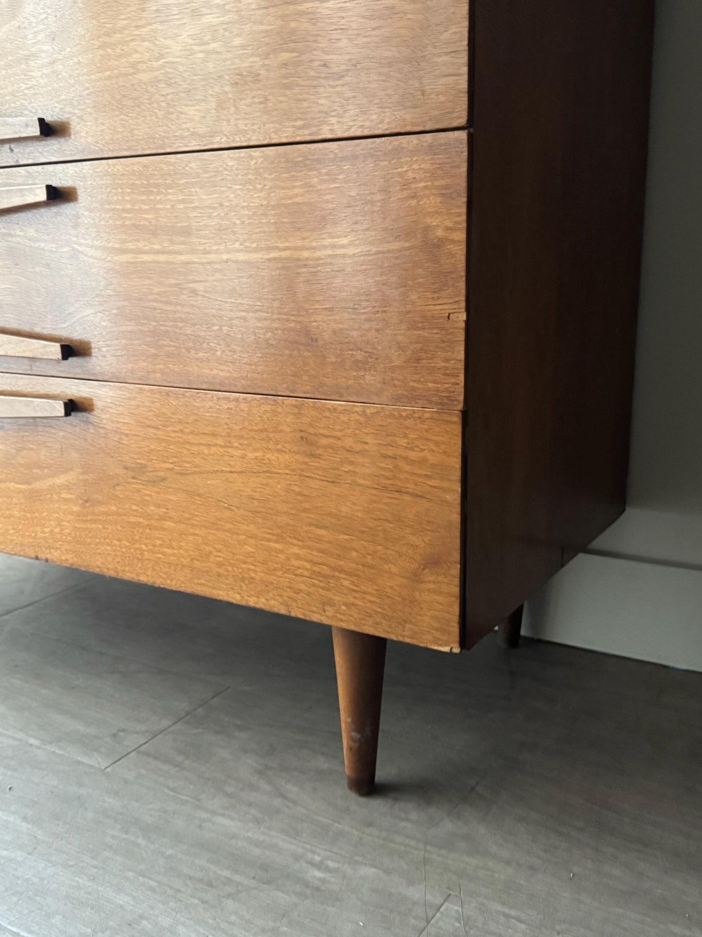 Walnut burlwood gentleman’s dresser