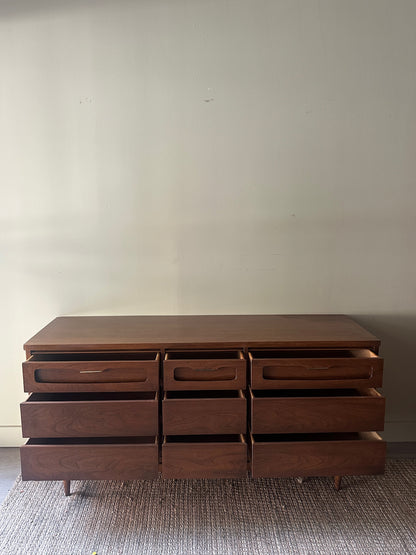 Walnut 9 Drawer Dresser