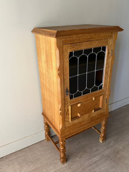 Danish oak and glass cabinet