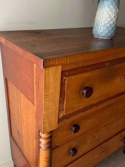 Pennsylvania Sheraton tiger maple dresser