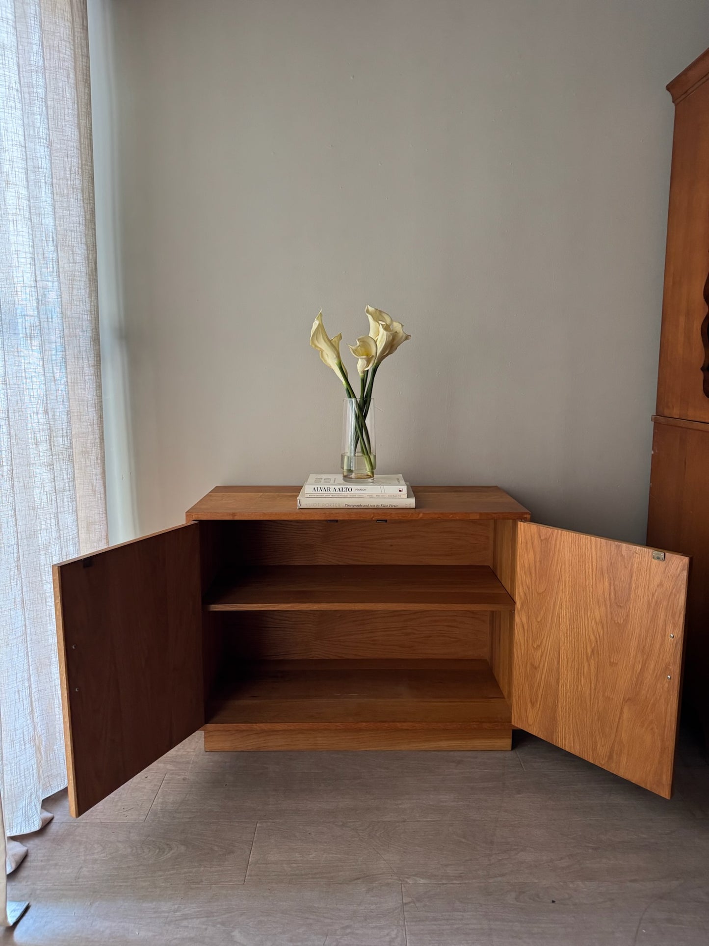Oak console cabinet