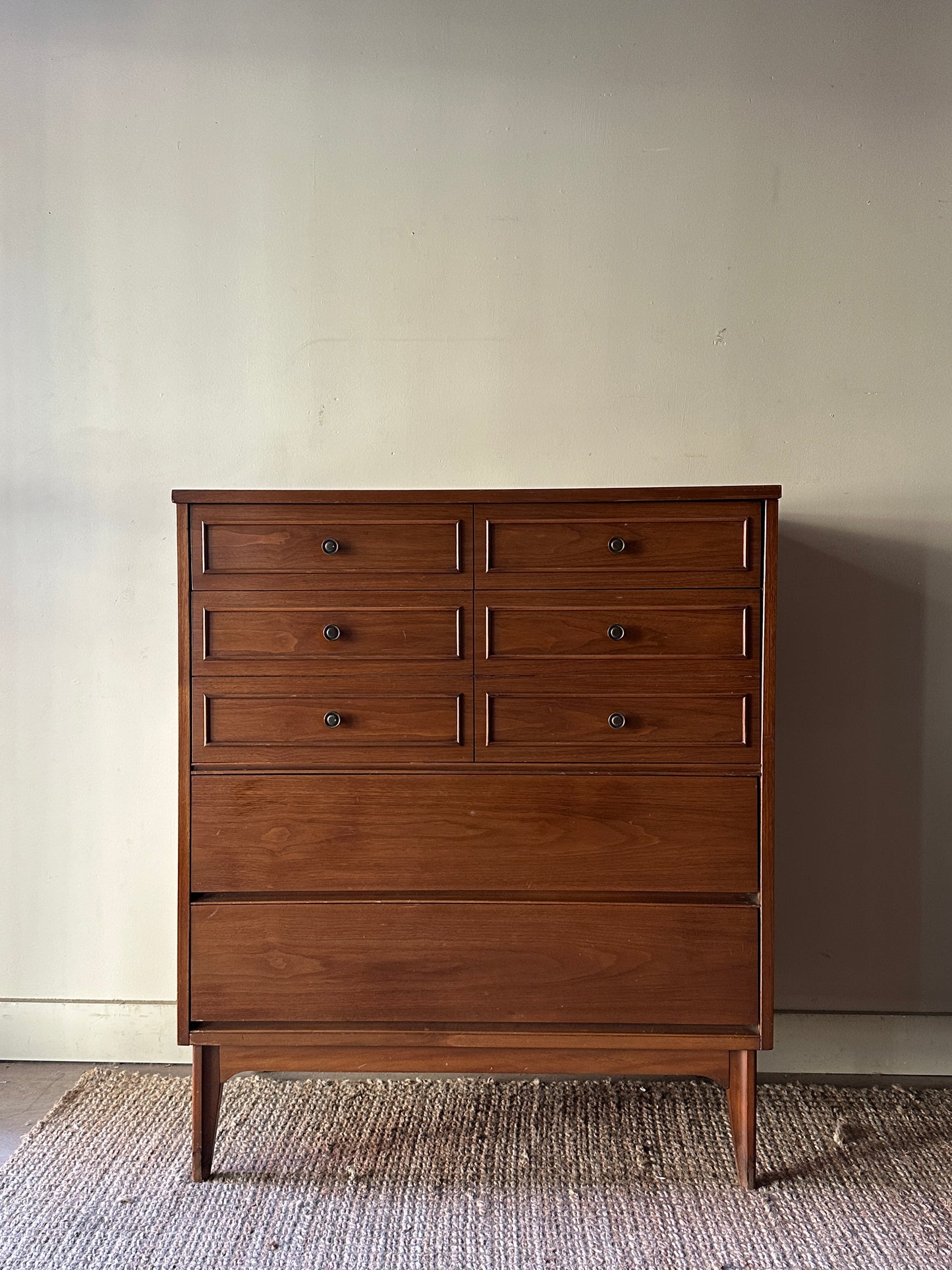 Walnut tallboy dresser